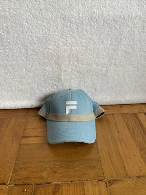 Винтажная небесно-голубая шляпа FILA для взрослых приталенная гибкая мужская один размер - Изображение 1 из 4