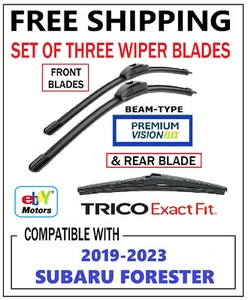 Wiper Blade Set Premium-Vision Beam-Type for 2019-2023 Subaru Forester - Picture 1 of 5