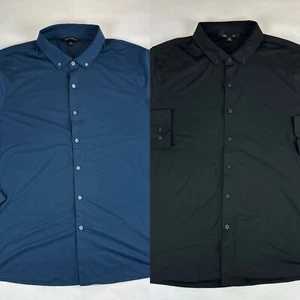 Mercer Mettle Shirt Mens Sz XL Blue Black Long Sleeve Button Up Preppy Lot of 2 - Picture 1 of 21