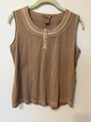 Camiseta sin mangas única WOOLRICH marrón nuez para mujer, talla M Foto 1 de 4