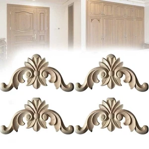 Apliques de madera talla calcomanía hogar clásico esquina artesanía hágalo usted mismo decoración decoración - Imagen 1 de 44