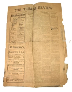 Butte Tribune-Review Montana Newspaper Nov 24 1906 Russian War FRAGILE Stained - Picture 1 of 5