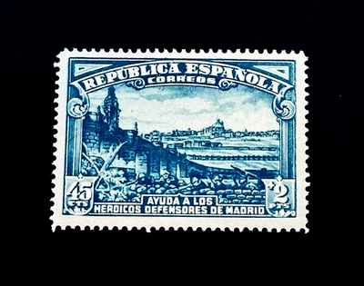 SPAIN Stamp - 1938 Defense of Madrid Semi Postal Sn 623a Mint OG VLH r77 🔥 - Image 1 of 2