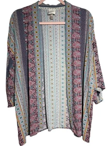 Cárdigan Knox Rosa Kimono Talla M/L Azul Boho Frente Abierto - Imagen 1 de 7