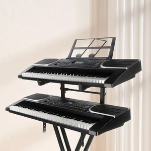 2 Tier Keyboard Stand Heavy Duty Double Braced Metal Electric Rack - Picture 1 of 5