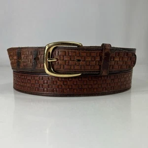 Cinturón de cuero de vaca marrón de grano completo - Hecho en EE. UU. - Para hombre talla 40/100 - Imagen 1 de 9