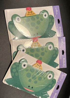 Hallmark Hop On Over Frog Niños Cumpleaños Fiesta Invitaciones 3 paquetes 24 en total Nuevo en Paquete Foto 1 de 4