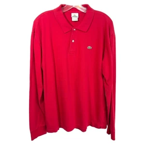 Lacoste XXL Poloshirt Gr.7 Langarm Classic Fit Freizeit Oberteil Rot 1101 - Bild 1 von 7