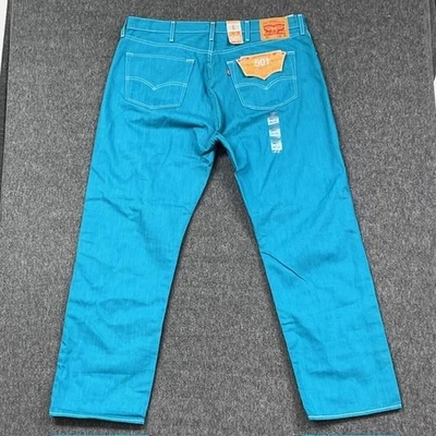 Pantalones de mezclilla Levis 501 para hombre 42x32 azul crudo encogible botón mosca recto NUEVO Foto 1 de 4
