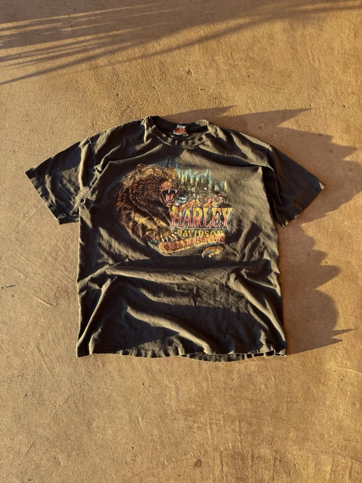 True Vintage Harley Davidson Shirt Xl Strong Survive Bear Single Stitch - Image 1 of 4