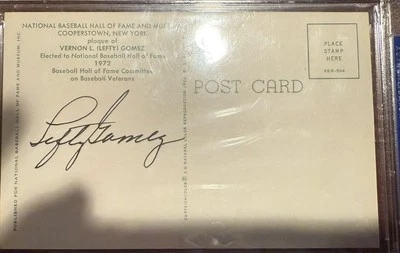 Lefty Gomez Autographed HOF Plaque Yankees PSA/DNA Slabbed Authentic D67840 - Image 1 of 3