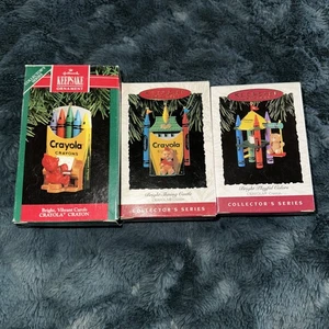 Hallmark Crayola Crayons Christmas ornaments Lot Of 3 Collectors Series - Picture 1 of 2
