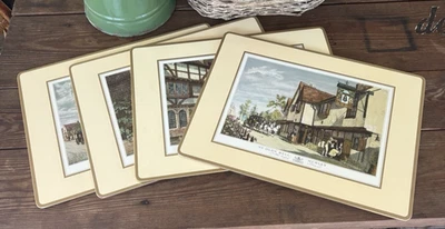 Vintage Pimpernel OLD ENGLISH INNS Large Placemats Cork Back Set of 4 #2 - Image 1 of 4