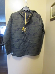 NWT MEN'S MEDIUM CAT CATERPILLAR STORM BLOCKER PLUS RAIN JACKET (BLK CAM0) - Picture 1 of 7