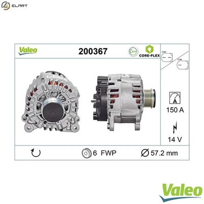 ALTERNATOR 200367 FOR AUDI CCWB/CCWA/CPNB 3.0L CGKB/CGKA/CAMB/CAMA 2.7L 6cyl - Image 1 of 4