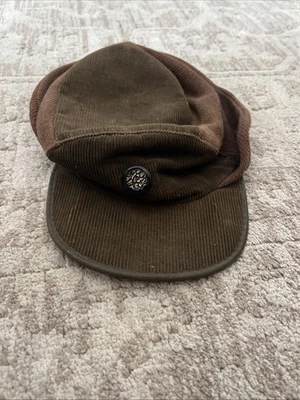 Sombrero de colección Haband pana adulto oreja solapa acolchado tramperos marrón con botón Foto 1 de 4