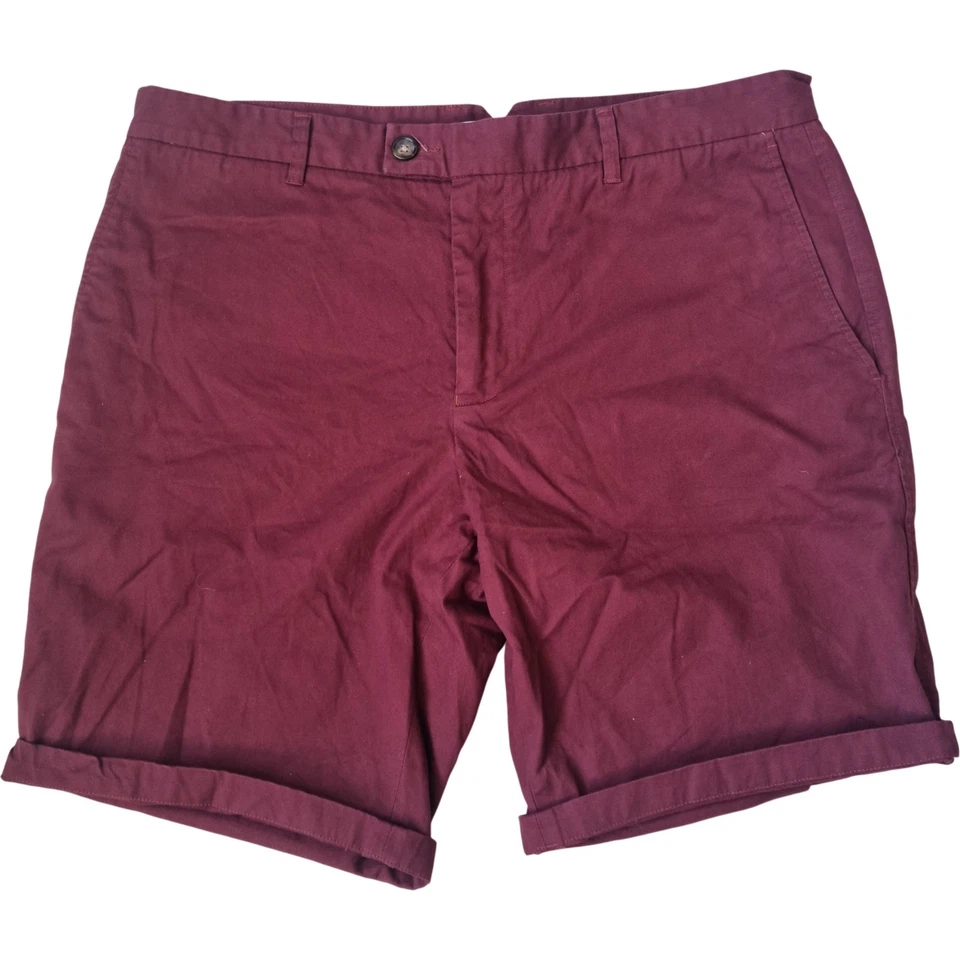 Reiss Men's Chino Shorts Size 34 Burgundy Casual Cotton Smart - Изображение 1 из 4
