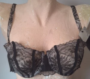 38C - New Chantelle Lingerie Underwired (UnPadded) Bra Black UK/USA 38C (3095) - Picture 1 of 1