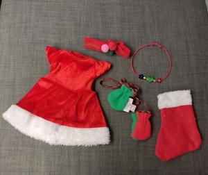 🎄 Baby Born Kleidung Set Weihnachten Kleid Kette Handschuhe Nikolaus Socke Fest - Bild 1 von 9