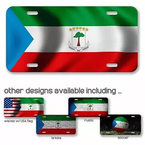 Matrícula de aluminio - Bandera de Guinea Ecuatorial Guineano - Muchas opciones - Imagen 1 de 10