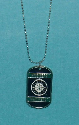 Seattle Mariners Metal Dog Tag Necklace MLB Licensed Baseball Jewelry - Image 1 of 4