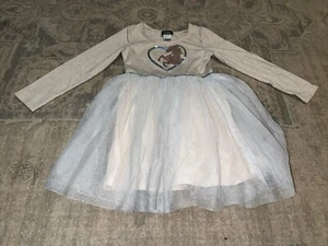 Pink & Violet Youth Girls Unicorn Heart Knit & Tulle Tutu Dress Beige Sz 6 - Picture 1 of 4