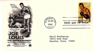 JOE LEWIS 1st Day Cover "The Brown Bomber" June 22, 1993 - Picture 1 of 2