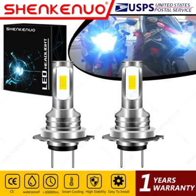 For BMW S1000RR 2009-2017 S1000XR 2015-2017 2X H7 LED Headlights Bulbs 8000K YTL - Image 1 of 4