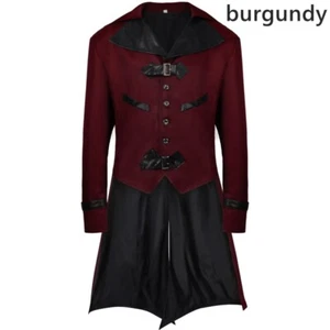 Giacca Cappotto Uomo Medievale Coda Rondine Media Lunghezza Magotico Gotico Halloween - Foto 1 di 16