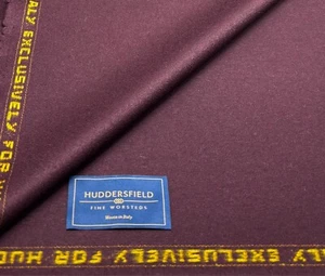 Weinroter Woll- & mongolischer Kaschmirstoff von Huddersfield feiner Kammgarn 3,0 m x 1,5 m - Bild 1 von 5