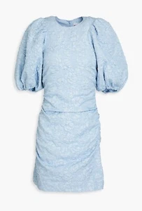 Ganni Puff-Sleeve Mini Dress. Large - Picture 1 of 4