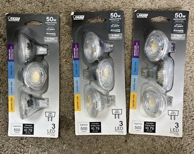 Feit Electric 50-Watt Equivalent MR16 GU5.3 Bi-Pin Dim 12V Track Light LED (3pk) - Image 1 of 4