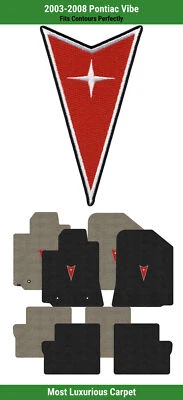 Alfombrillas delanteras y traseras Lloyd Luxe para Pontiac Vibe '03-08 con emblema Pontiac Foto 1 de 4
