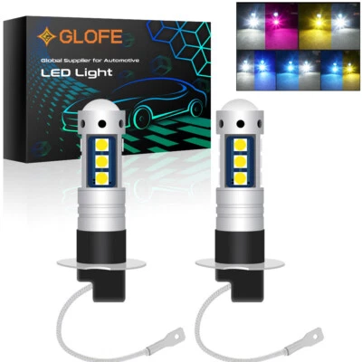 High Power LED Fog Driving Light Replce Bulbs DRL H3 6000K White Blue Amber Red - Image 1 of 4