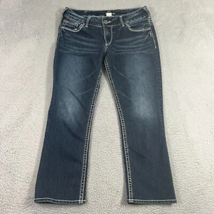 Silver Jeans Women's Size 30 Suki Capri Blue Dark Wash Stretch 5-pocket - Picture 1 of 12