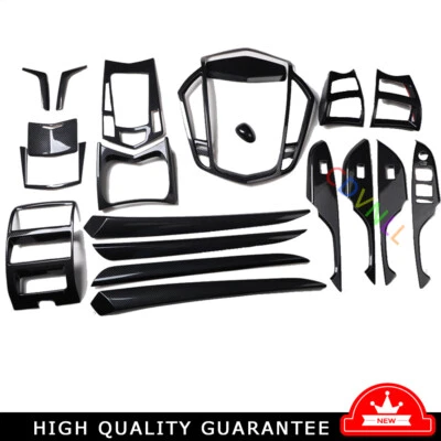 Juego completo de adornos para decoración interior de coche de fibra de carbono negro para Cadillac SRX 10-15 Foto 1 de 4