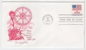 TurtlesTradingPost- Flag Independence Hall-1975 FDC #1625 Coil- Artmaster Cachet - Picture 1 of 1