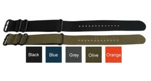 ¡Oferta de principios de primavera! Correa de reloj militar de lona de lona bucles negros - Imagen 1 de 3