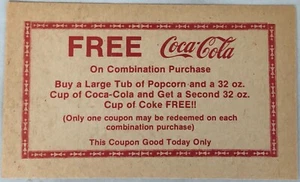Coca-Cola Soda Gutscheine Original Papier Gutschein Zettel NOS 60er Jahre Vintage Werbung - Bild 1 von 4