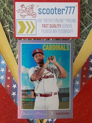 2019 Topps Heritage Chrome~#439⭐YADIER MOLINA⭐《 PURPLE REFRACTOR 》CARDINALS ICON - Image 1 of 2