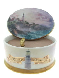 Caja de música de porcelana Thomas Kinkade ""Clearing Storms"" 1998 retirada - Imagen 1 de 3