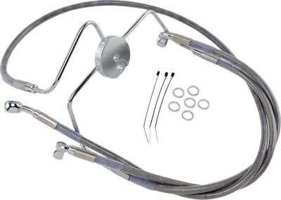 Drag Specialties Extended Length Steel Brake Hose Kit For Harley FLHR 1340 Front - Image 1 of 2