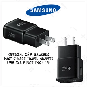 Chargeur adaptateur USB voyage charge rapide téléphone Samsung Galaxy OEM ~ Noir (x1) - Photo 1 sur 6