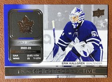 2023-24 Upper Deck Series 1 Rookie Retrospective Erik Kallgren RR-3 Toronto NHL