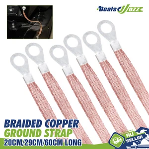 Car Truck Engine Copper Braided Earth Ground Bonding Strap 20/29/60cm Replace - Picture 1 of 18