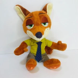 DISNEY ZOOTOPIA PLUSH STUFFED ANIMAL Nick Wilde 9" Rust Colored Fox with Tie - Picture 1 of 5