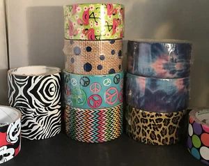 Lot of 11 DUCK TAPE tie dye burlap limited edition leopard B32 - Picture 1 of 13