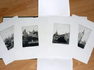 Gerd Michel: WÜRZBURG. 4 Original-Radierungen (um 1990) - Bild 1 von 2
