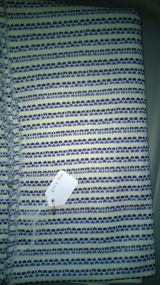 Remnant Fabric Polyester Stretch Knit 60" x 56" Brown Blue Cream Colors - Image 1 of 1