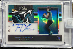 🔥 2021 Panini One Trevor Lawrence Rookie Patch RPA 06/10 On Card Auto  Jaguars
